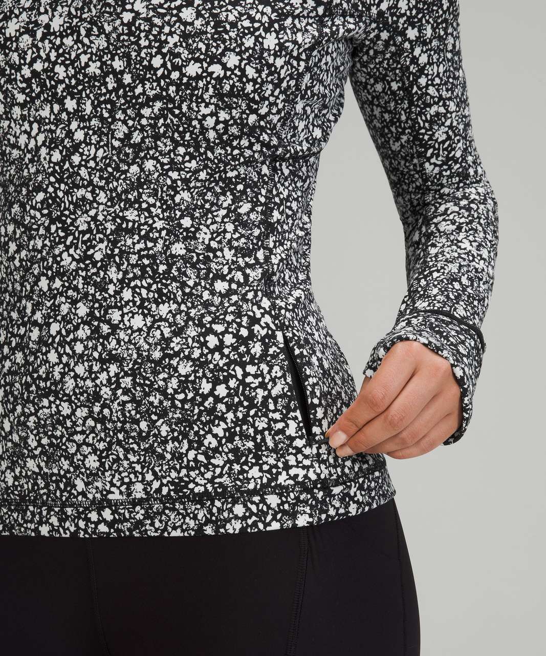 Lululemon Its Rulu Run Half-Zip - Venture Floral Alpine White Black