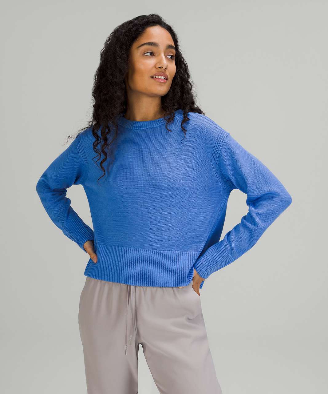 Lululemon Cashlu Boxy Crewneck Sweater - Blue Nile