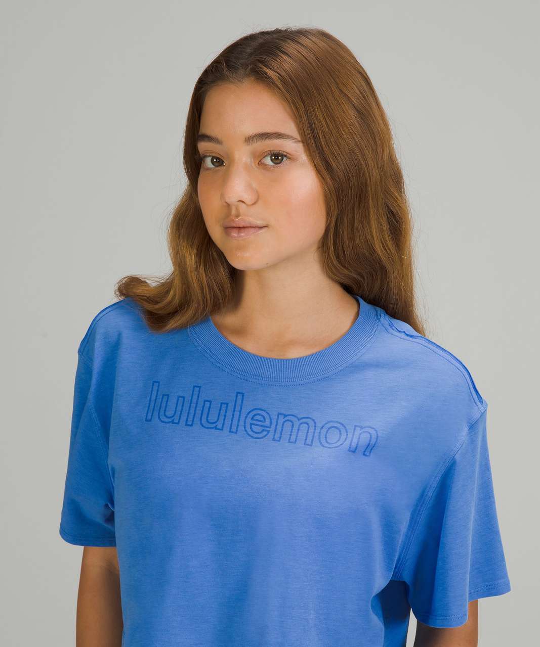 lululemon athletica, Tops, All Yours Cropped Tshirt In Sheer Blue