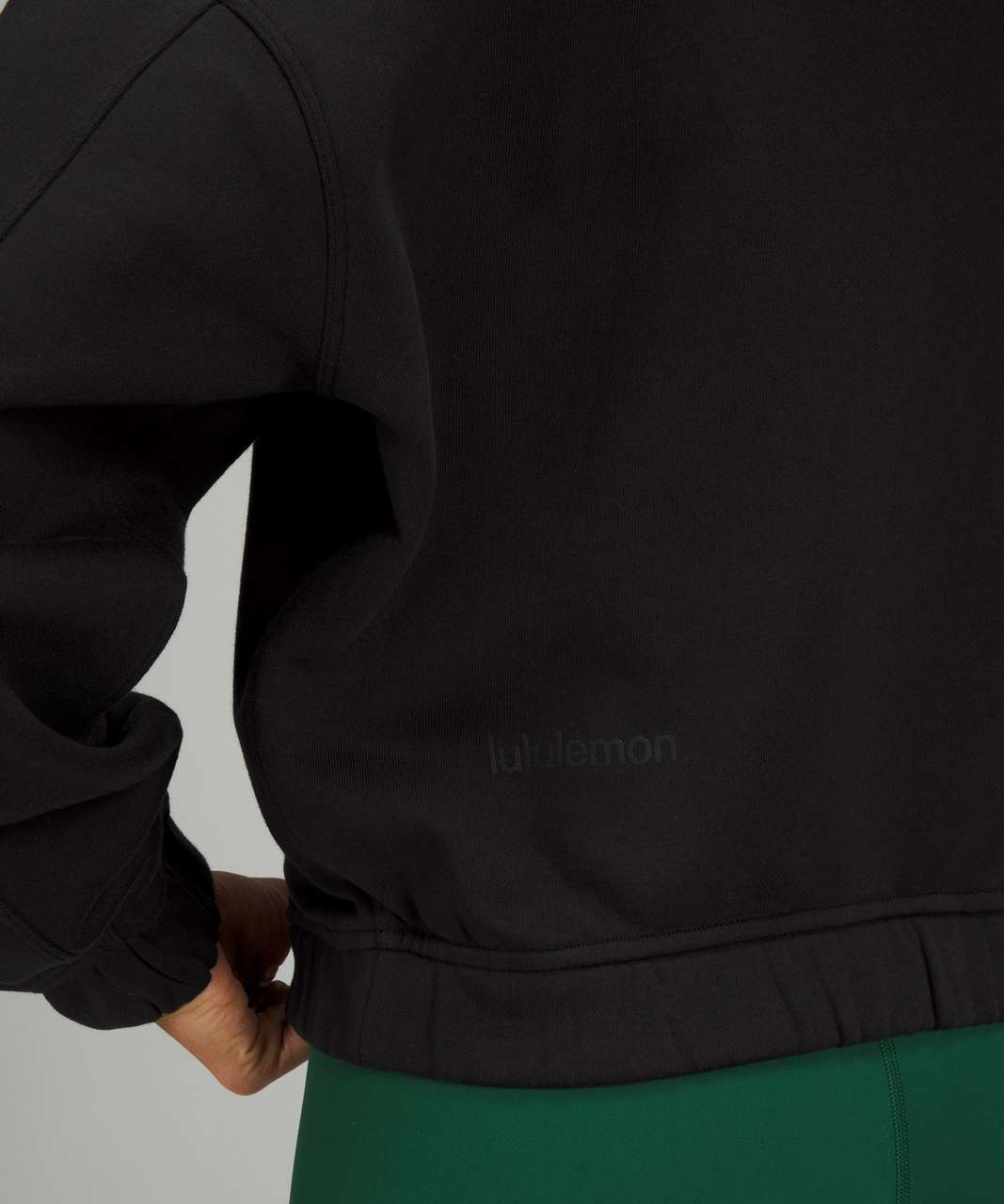 Lululemon Relaxed Cropped Hoodie - Black - lulu fanatics