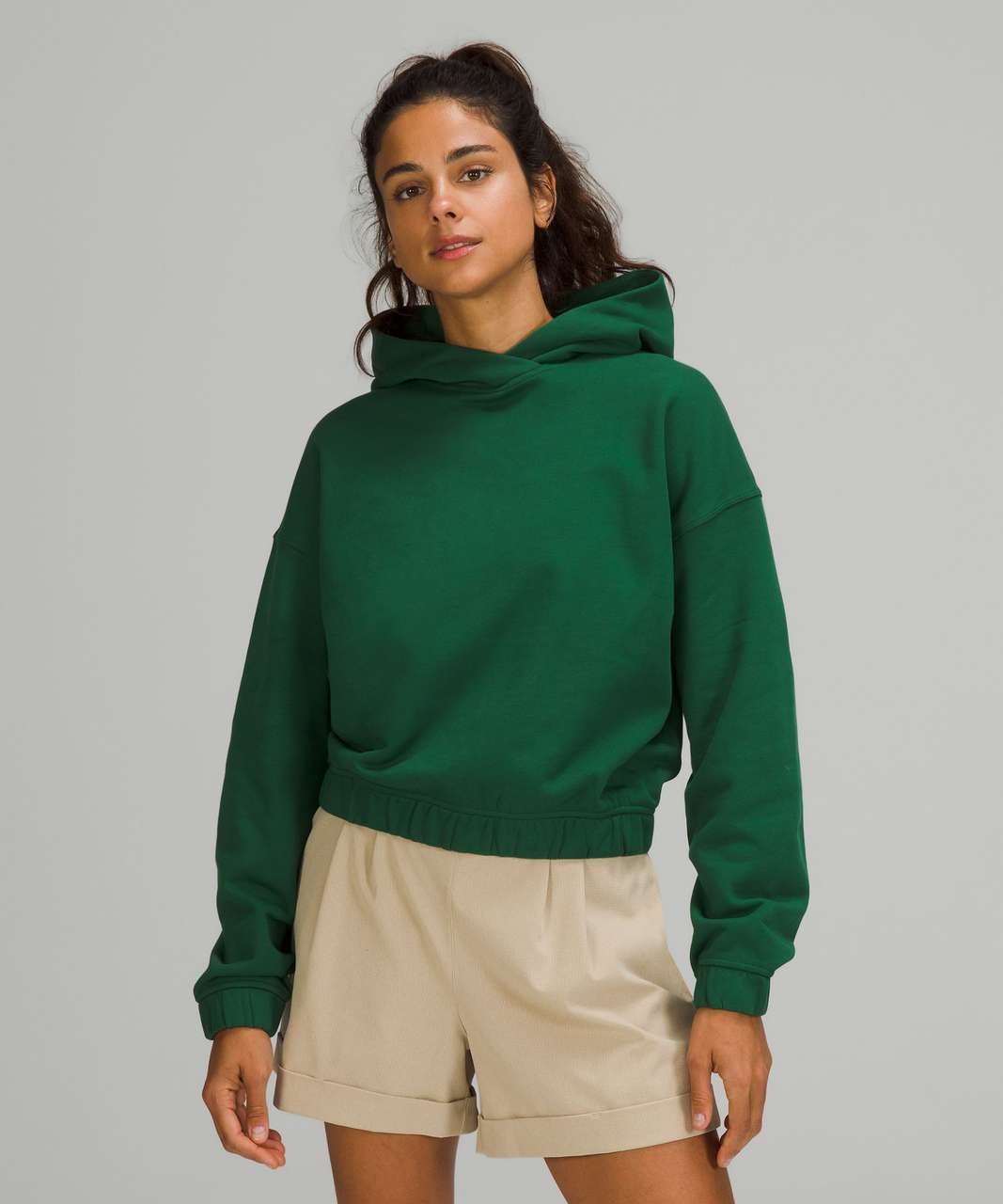 Lululemon Relaxed Cropped Hoodie Everglade Green Size 6 - $55