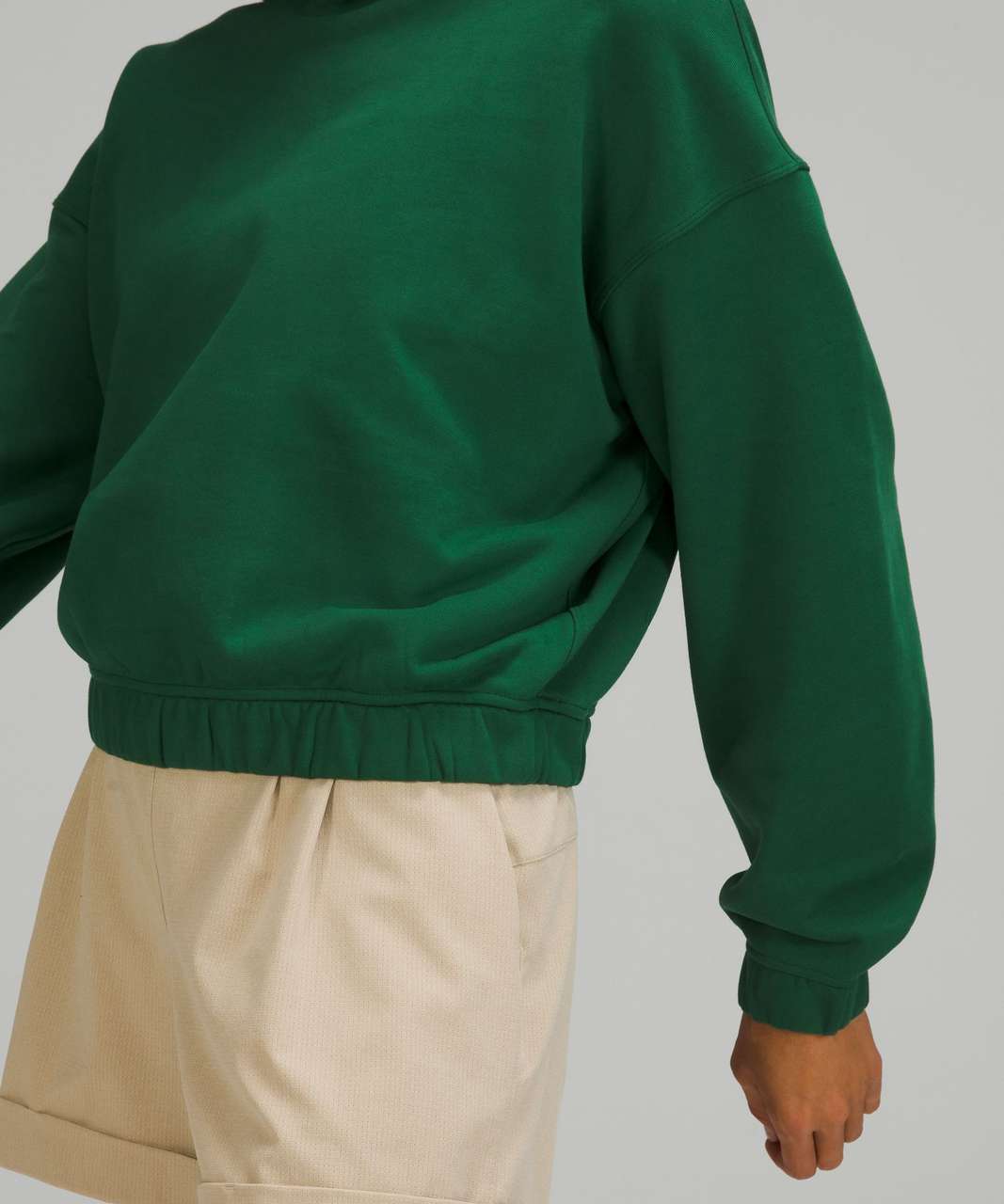 Lululemon Relaxed Cropped Hoodie Everglade Green Size 6 - $55