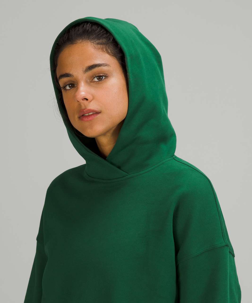 Lululemon Relaxed Cropped Hoodie - Everglade Green - lulu fanatics