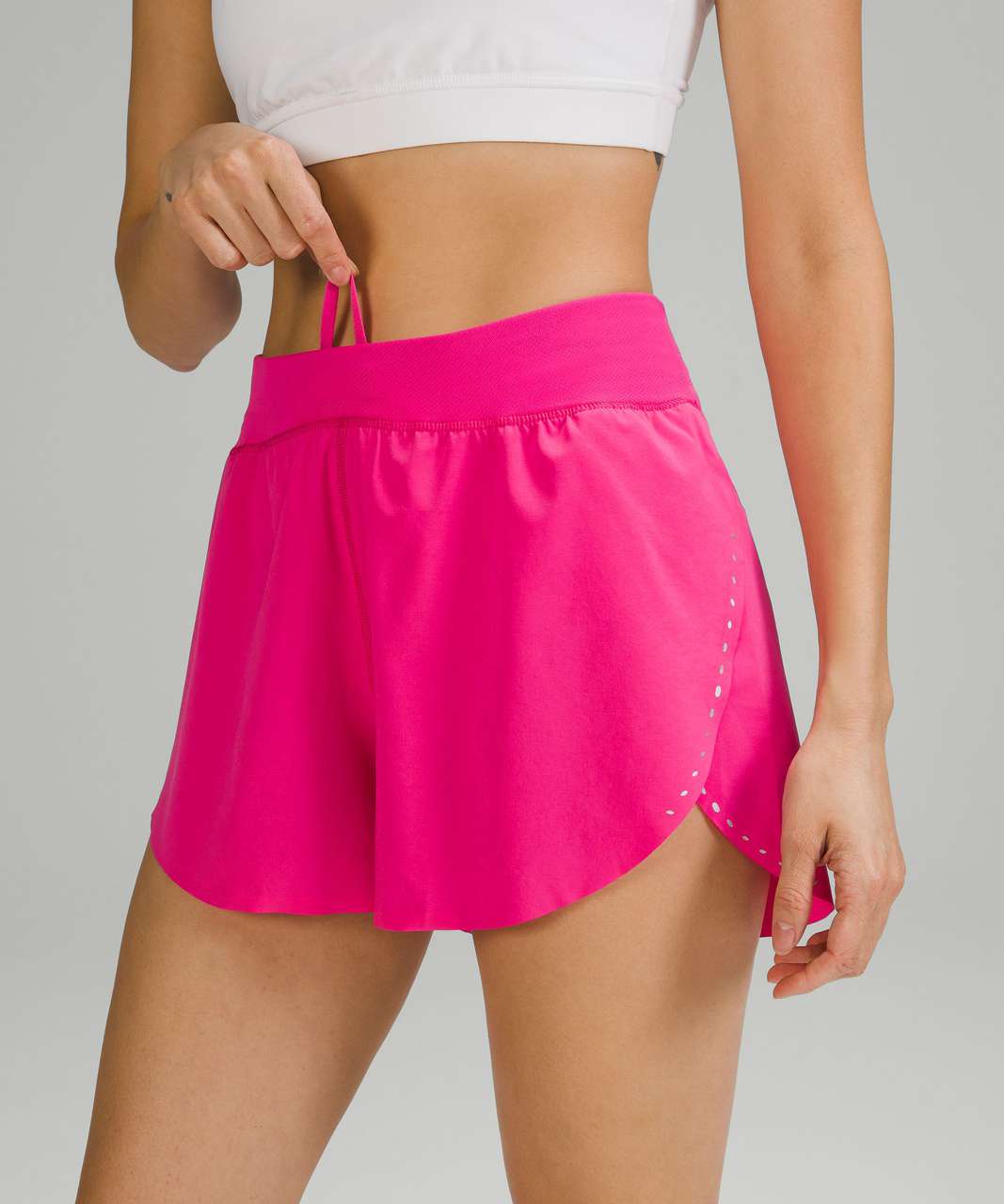 Find your pace short 3” // haven't seen much review on this, I think they  are pretty cute. Not see through in this color, but it has a pretty high  cut on