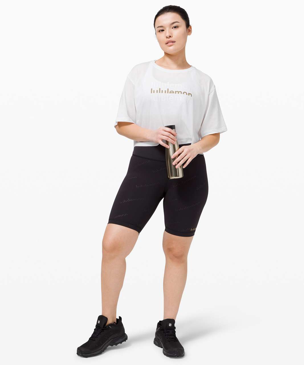 Lululemon Cortes Crop T-Shirt *Logo - Black - lulu fanatics