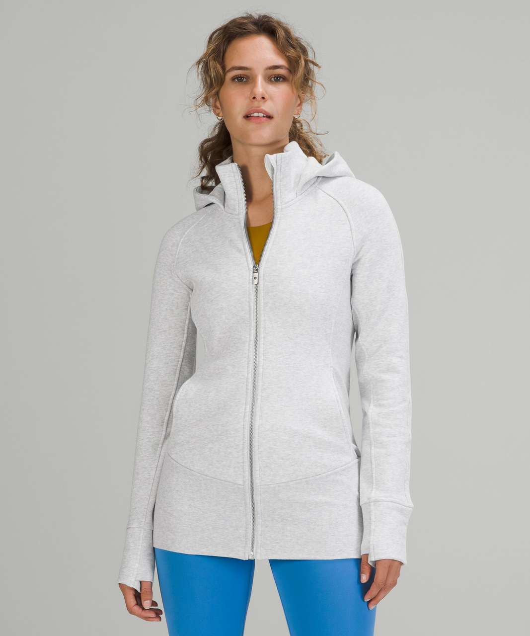 Lululemon 4 Radiant Full-Zip High Neck Jacket II Heathered White