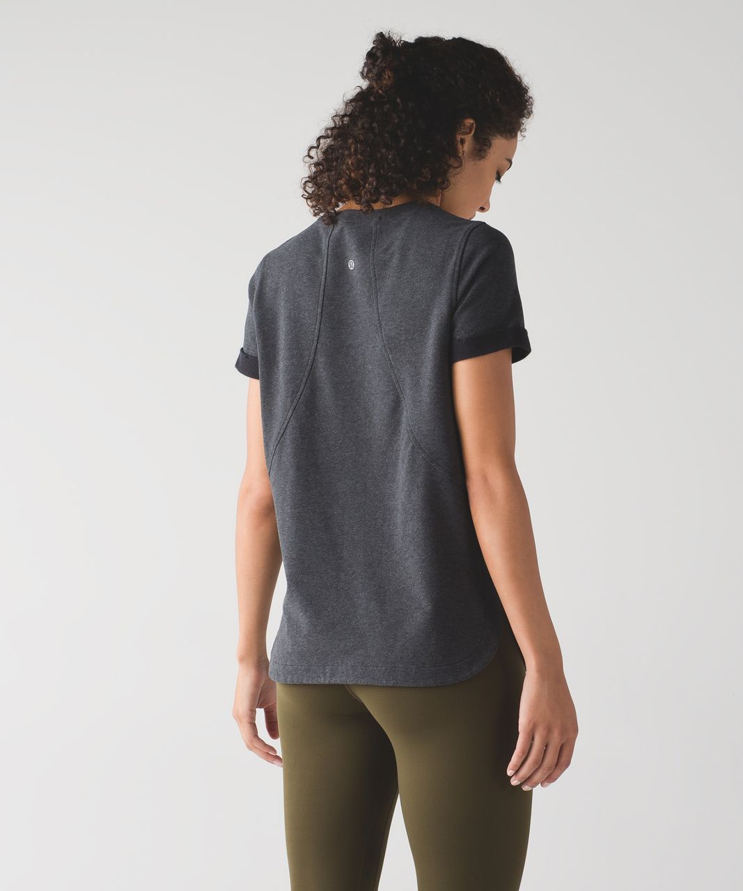 Lululemon All Time Tee - Heathered Black / Black