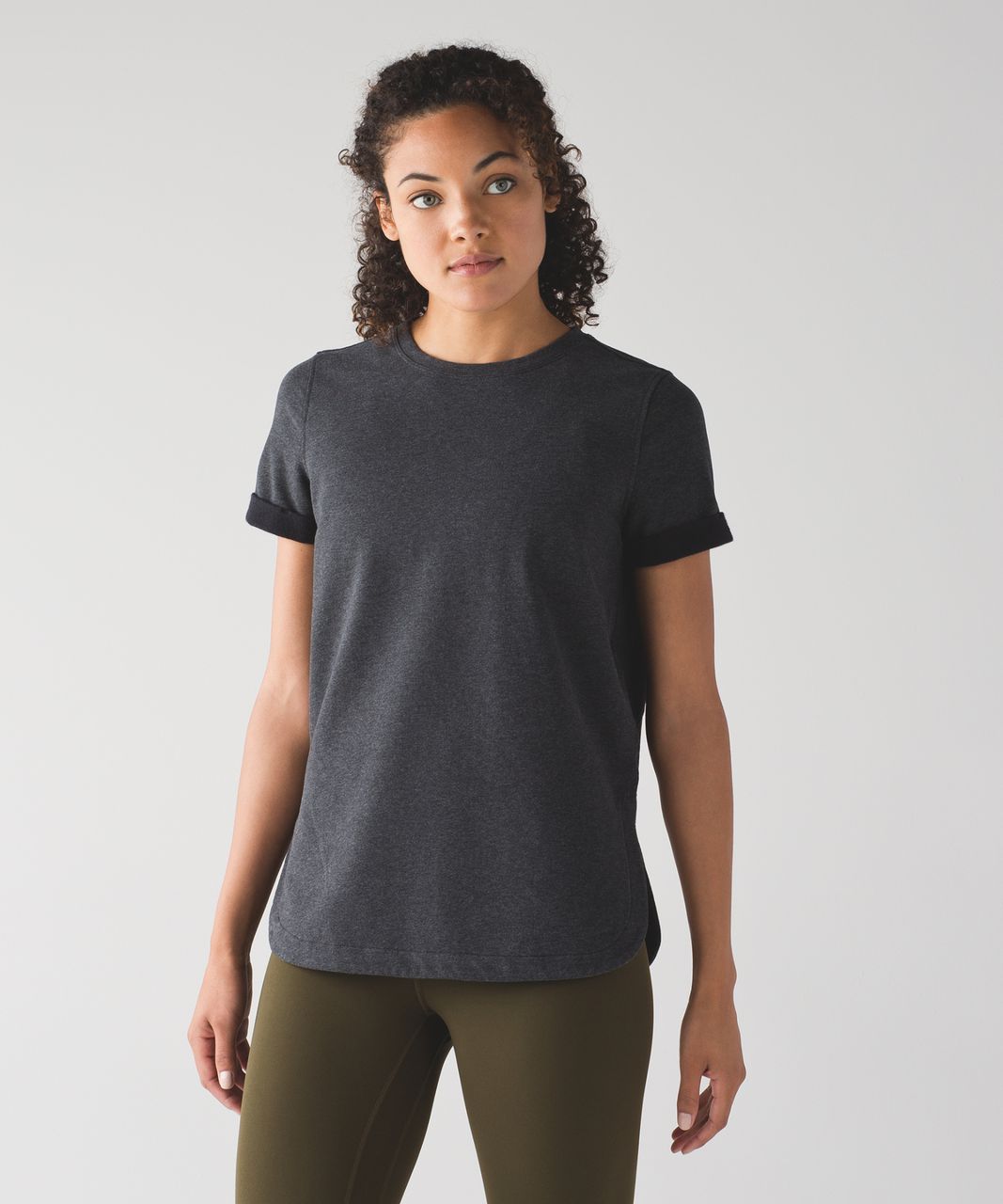 Lululemon All Time Tee - Heathered Black / Black