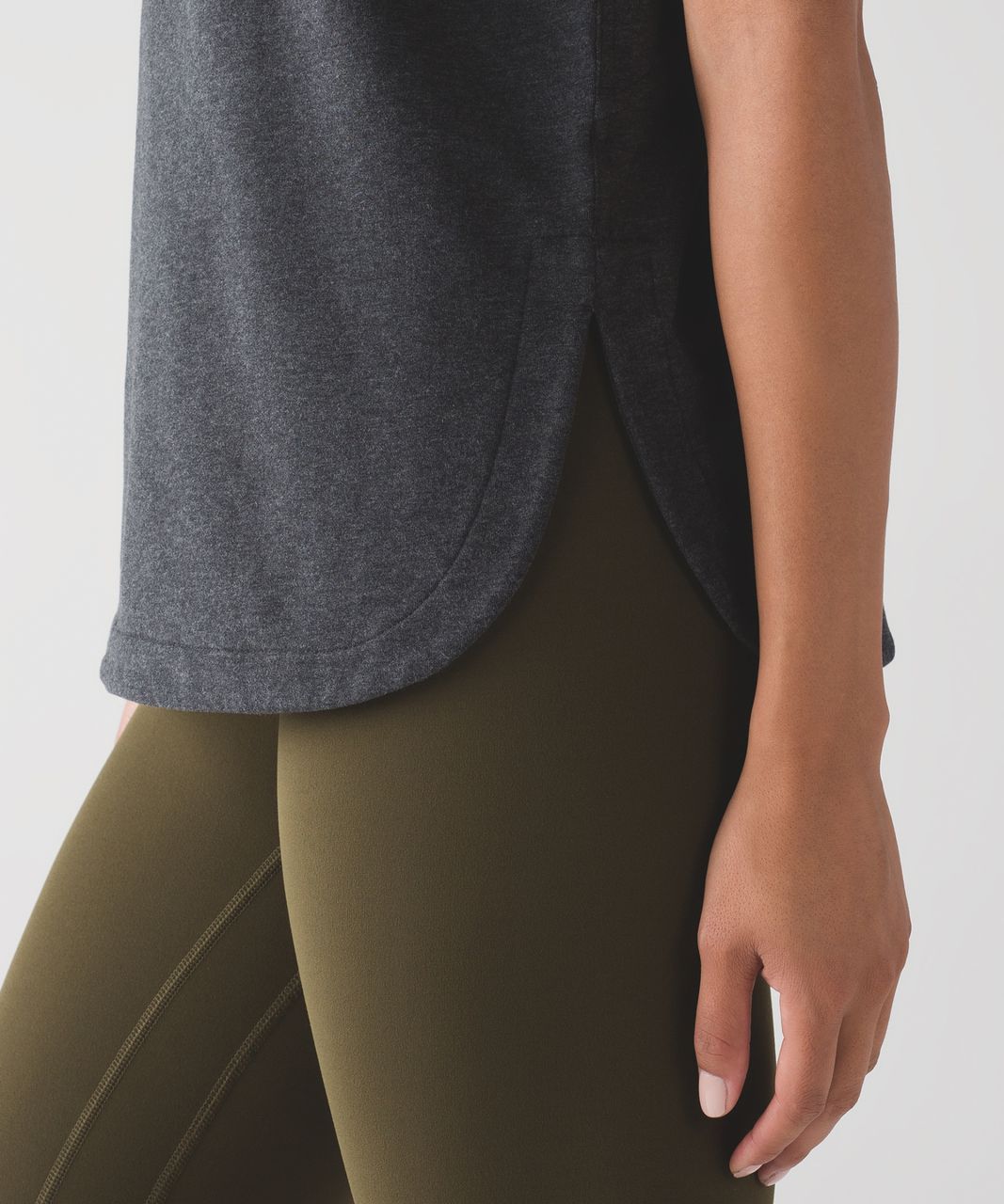 Lululemon All Time Tee - Heathered Black / Black