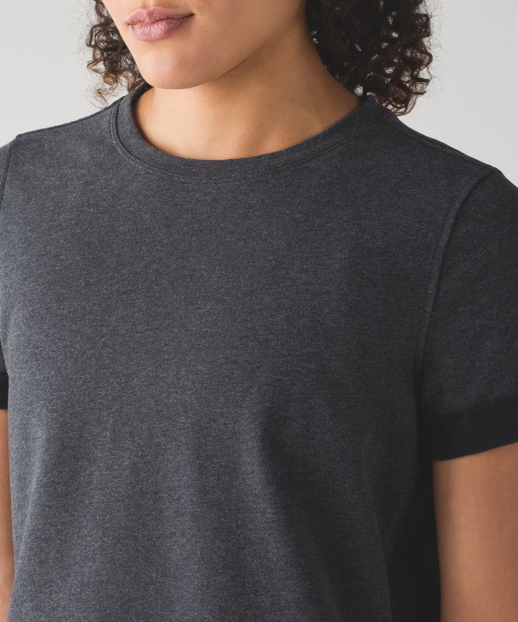 Lululemon All Time Tee - Heathered Black / Black