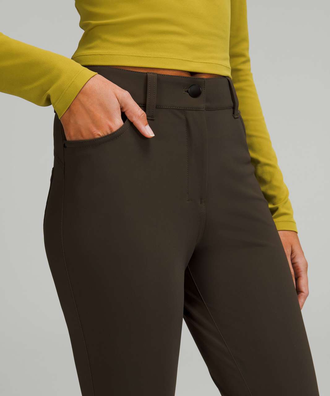 Lululemon City Sleek 5 Pocket 7/8 Pant - Dark Olive - lulu fanatics