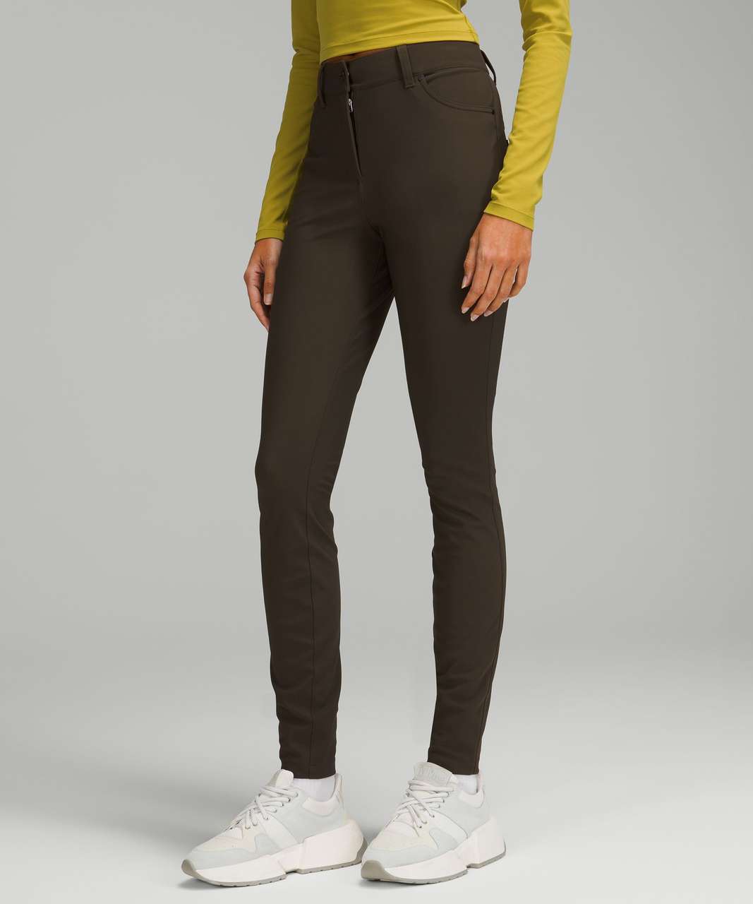 Lululemon City Sleek 5 Pocket 7/8 Pant - Black / Black - lulu fanatics