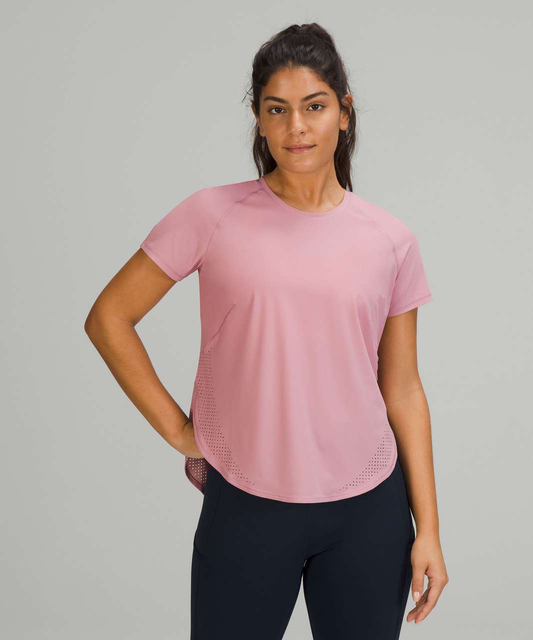 Lululemon Crew Neck UV Protection Running Long Sleeve - Pink