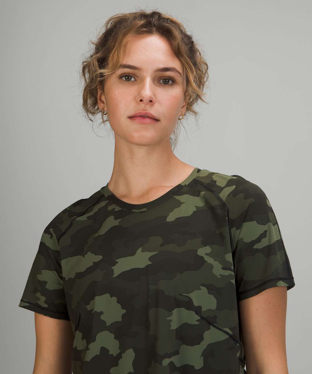 Lucky Brand Camo Thermal Henley Top - Women's T-Shirts in Olive
