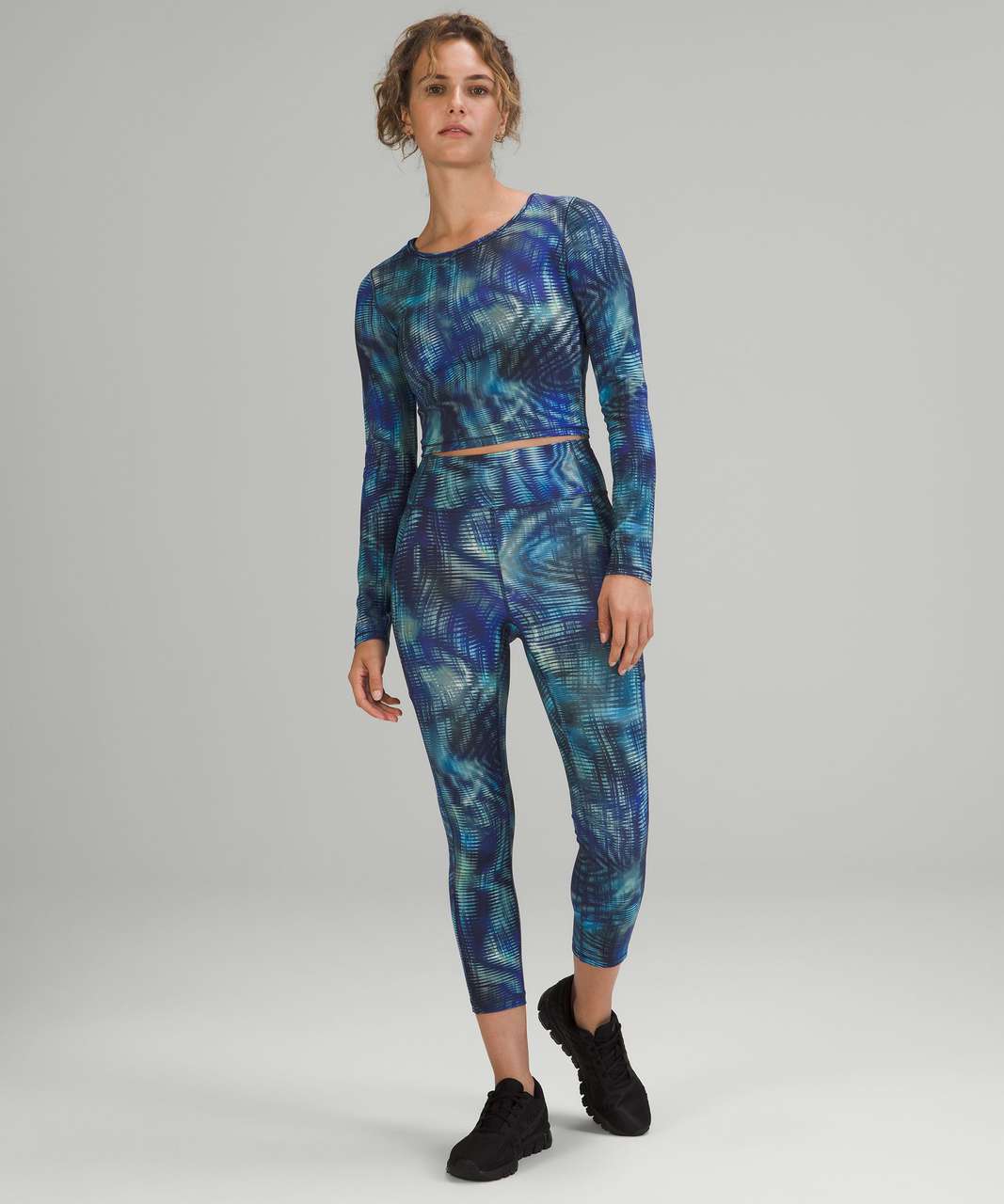 Lululemon Invigorate High-Rise Crop 23 *Foil - Shapeshifter Flux Blue  Multi - lulu fanatics