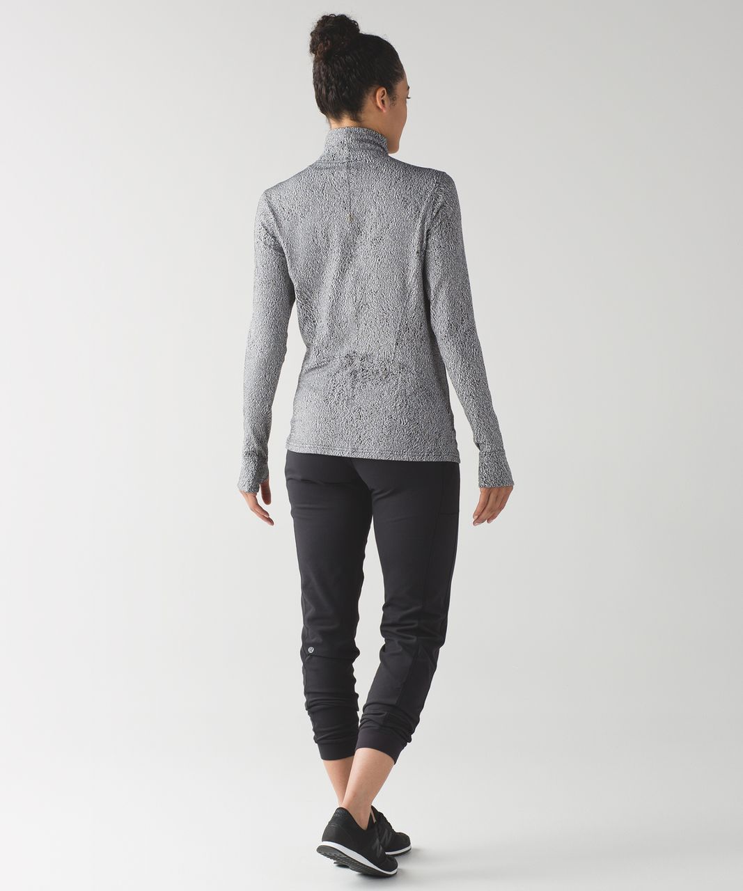 Lululemon Ready To Rulu Turtleneck - Running Luon Spray Jacquard White Black