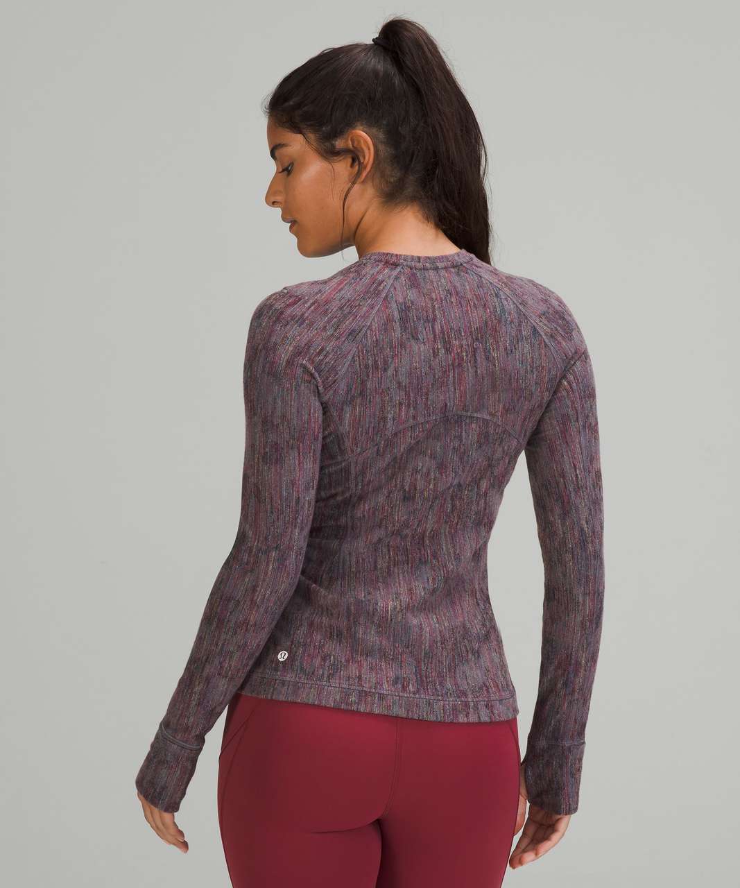 Lululemon Its Rulu Run Long Sleeve Shirt - Data Rush Jacquard Anchor ...