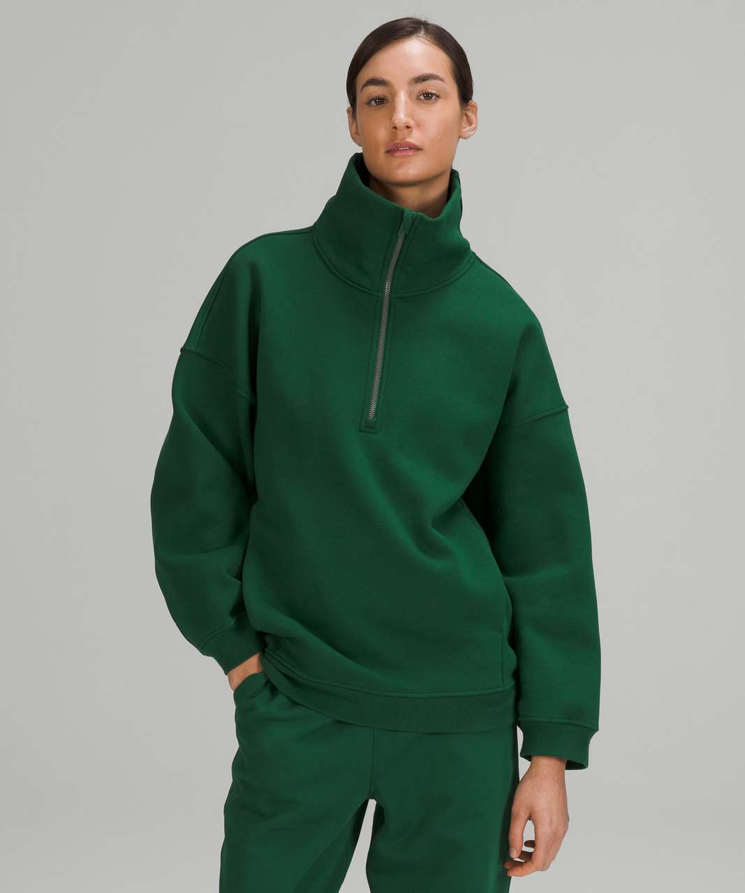 Lululemon Thick Fleece Half-Zip - Everglade Green - lulu fanatics