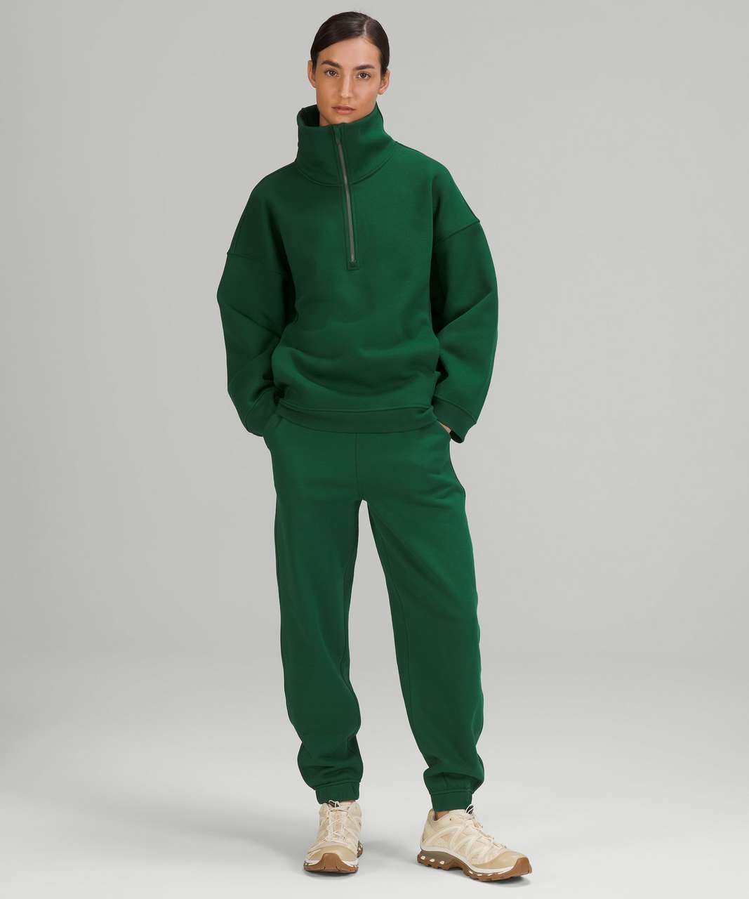 Lululemon Thick Fleece Half-Zip - Everglade Green - lulu fanatics