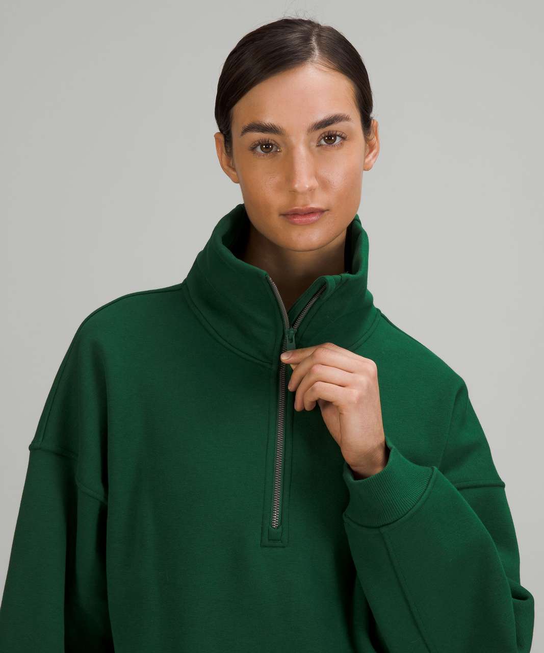 Lululemon Thick Fleece Half-Zip - Everglade Green - lulu fanatics