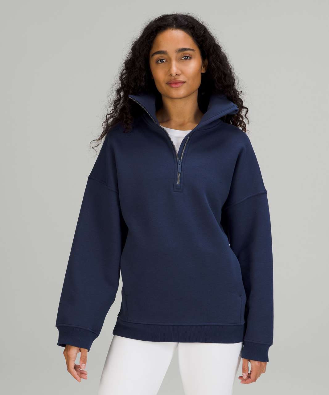 Thick fleece half zip fit pics no one asked for! Details in comments :  r/lululemon