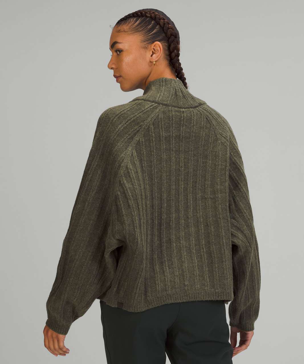 Lululemon Twin Rib Sweater Wrap - Heathered Dark Olive