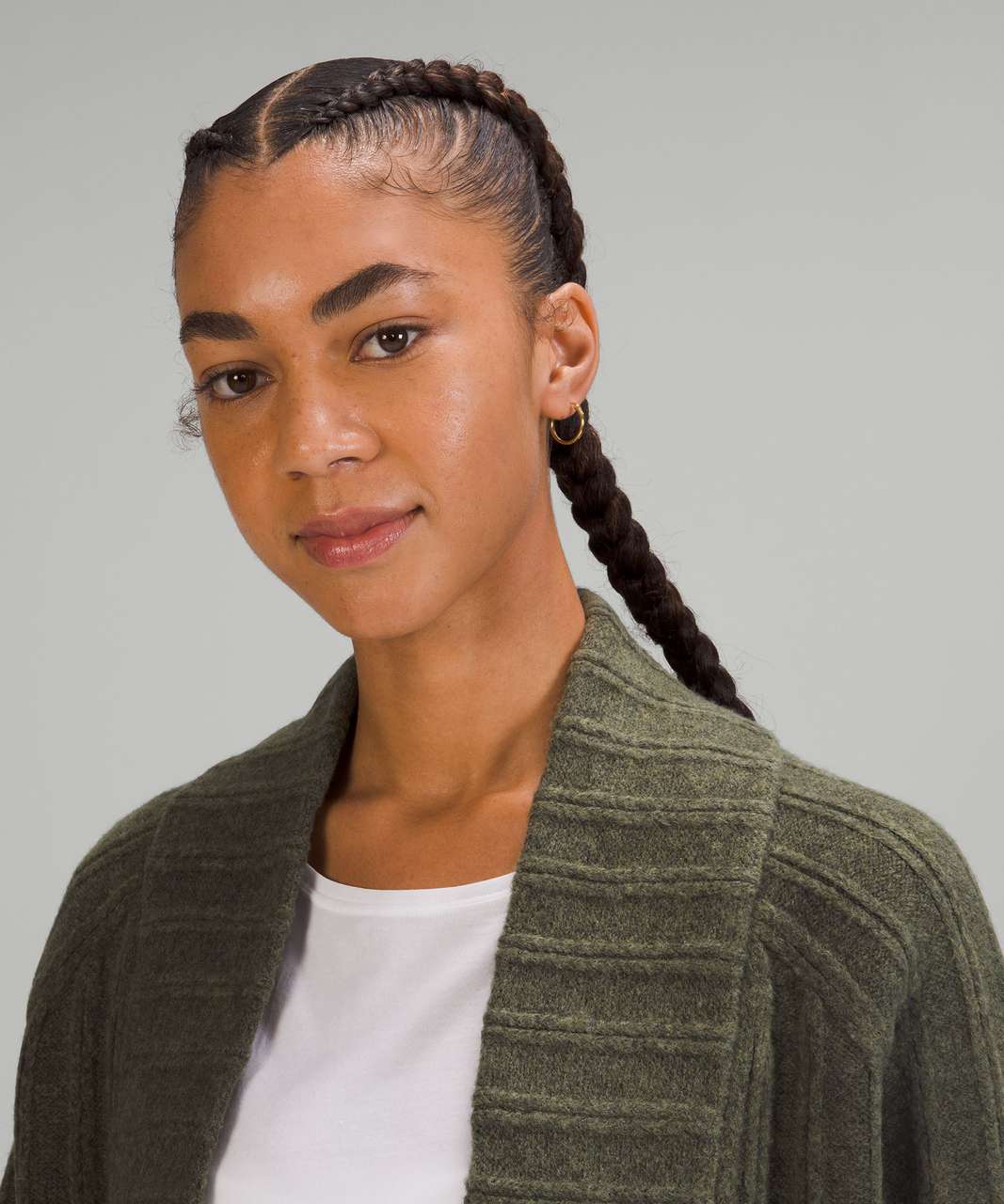 Lululemon Twin Rib Sweater Wrap - Heathered Dark Olive