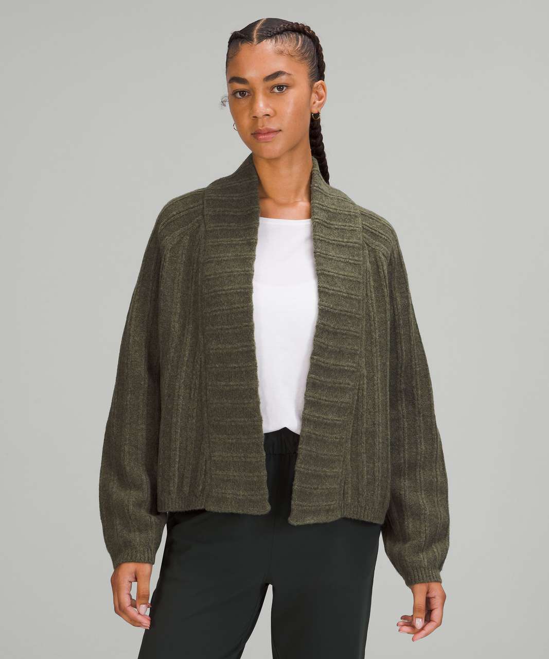 Lululemon Twin Rib Sweater Wrap - Heathered Dark Olive