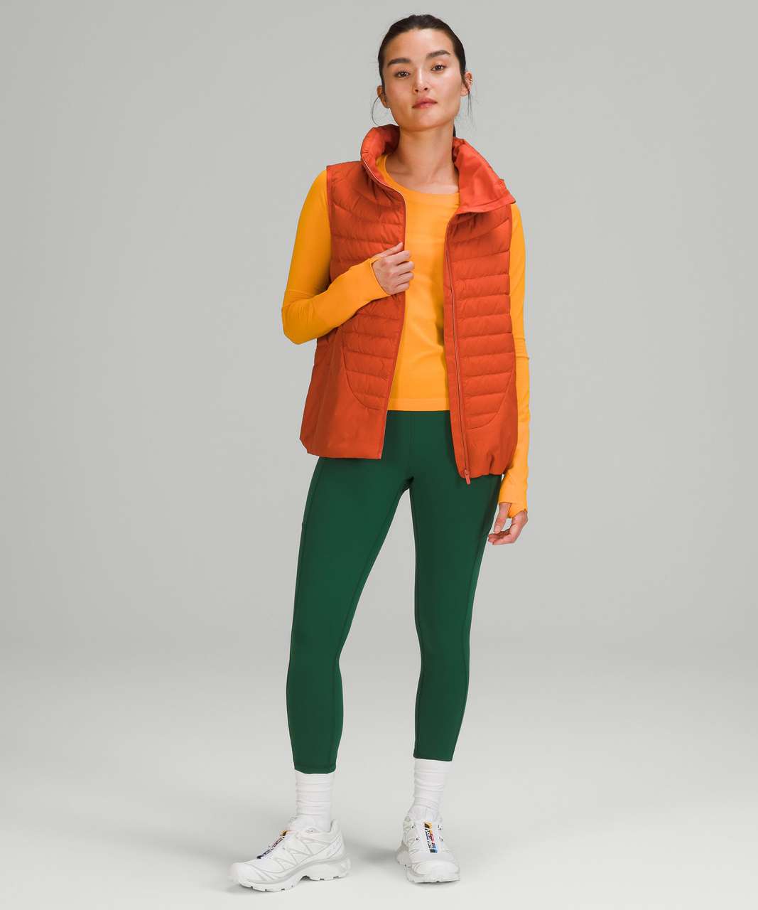 Lululemon Lightweight Relaxed-Fit Down Canyon Orange Jacket Wms Sz 8