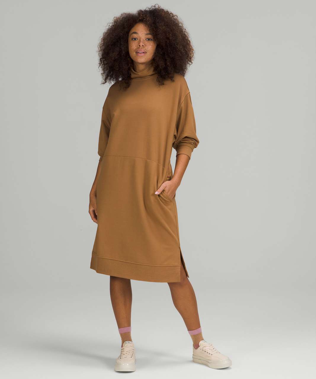 Lululemon Modal Fleece Funnel-Neck Dress - Bold Beige