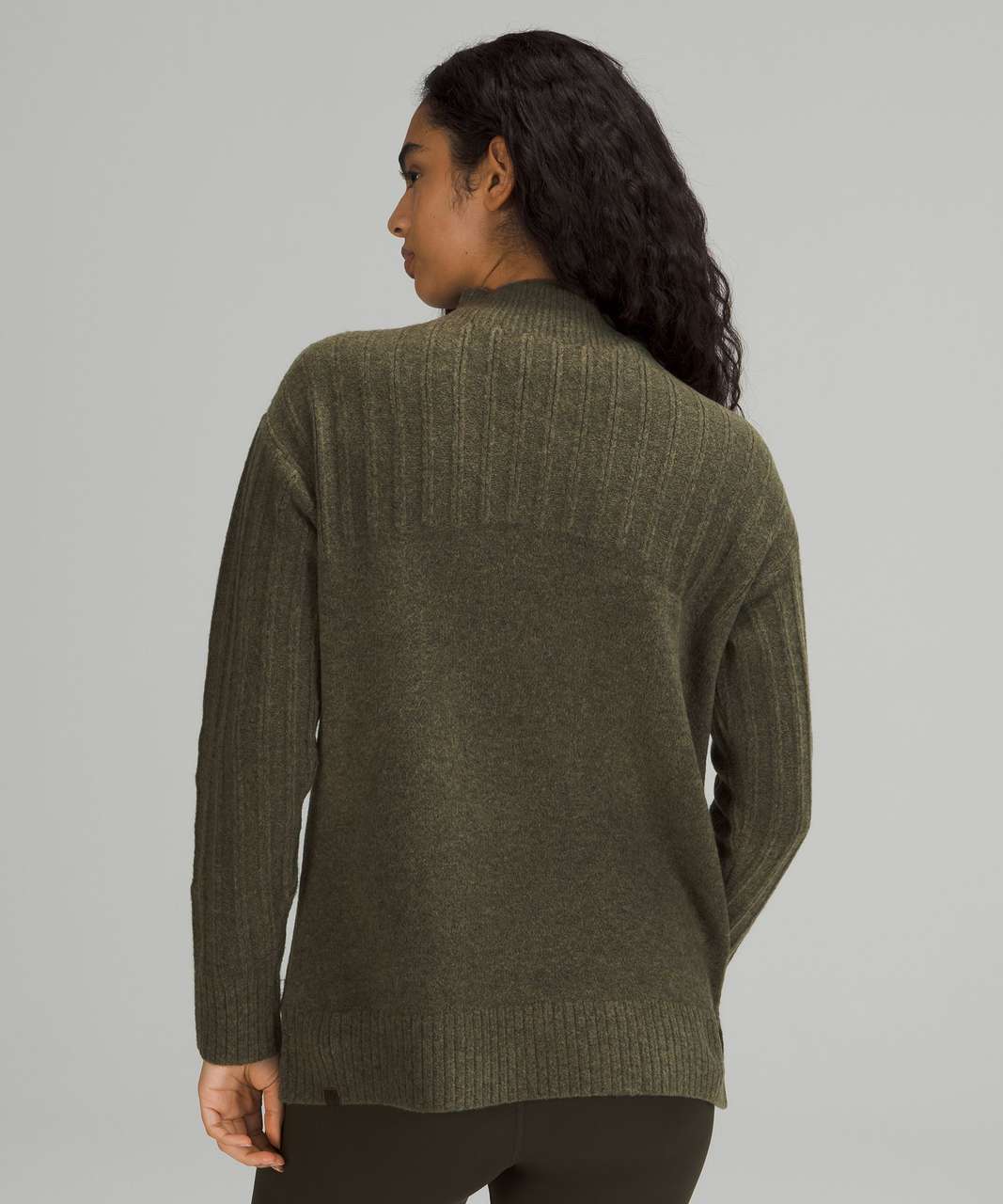Lululemon Twin Rib Turtleneck Sweater - Heathered Dark Olive