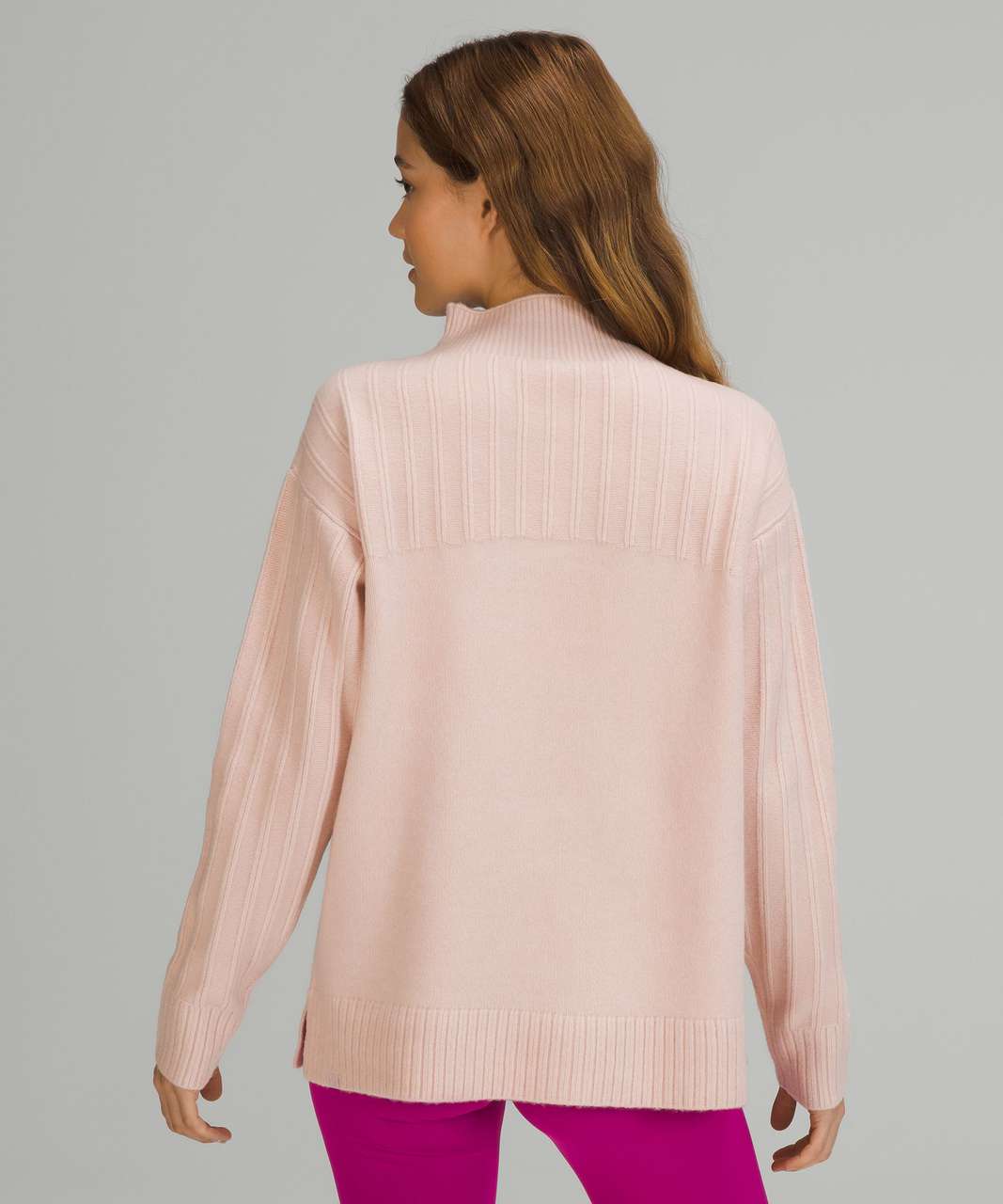 Lululemon Twin Rib Turtleneck Sweater - Feather Pink - lulu fanatics