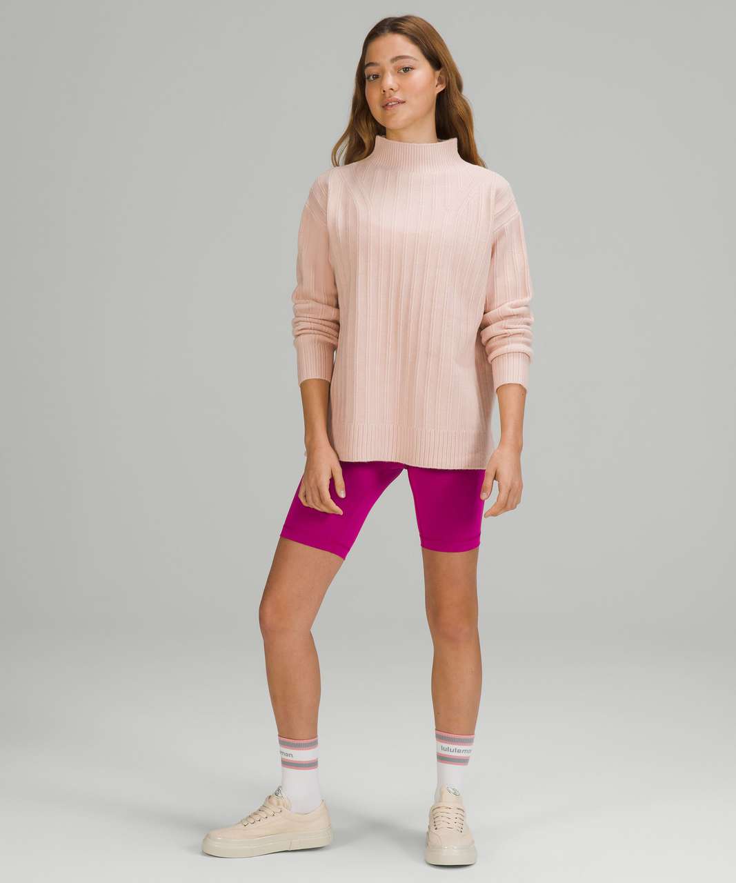 Lululemon Twin Rib Turtleneck Sweater - Feather Pink