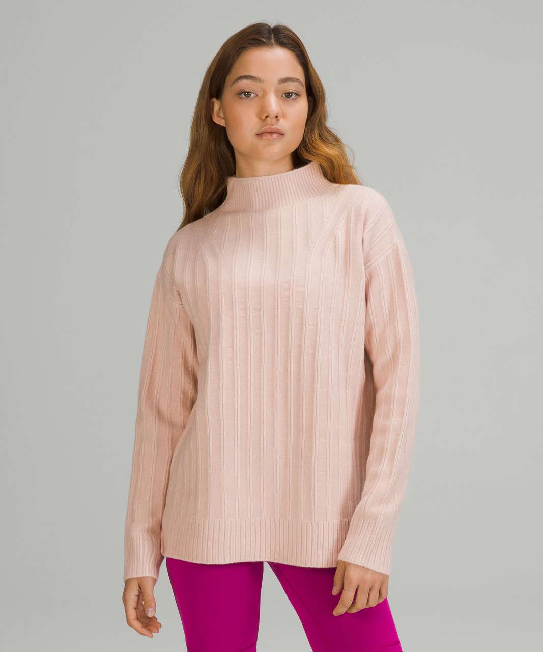 Lululemon Twin Rib Turtleneck Sweater - Feather Pink