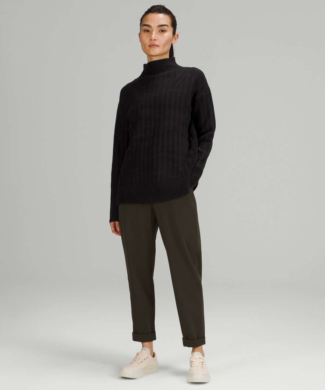 Lululemon Twin Rib Turtleneck Sweater - Black - lulu fanatics