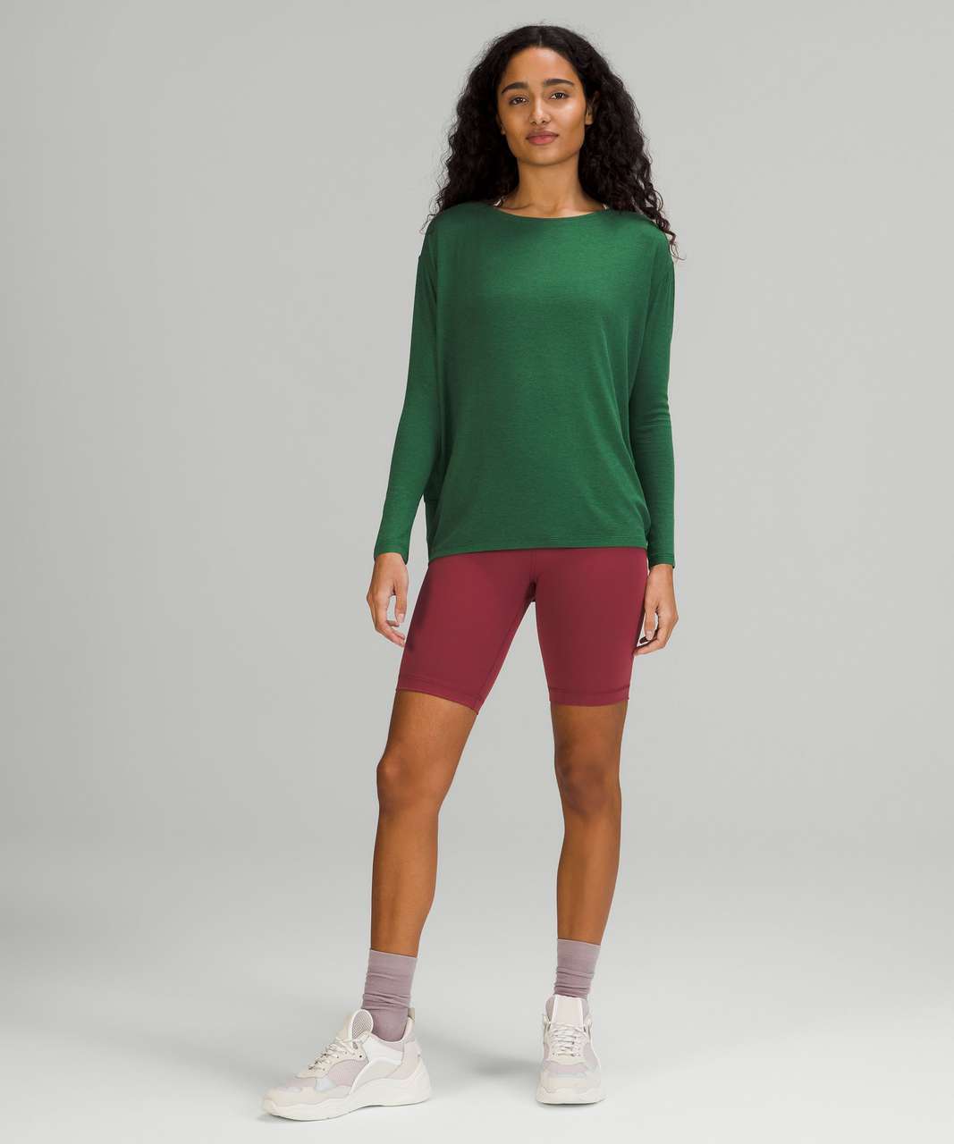 Lululemon Fast and Free Long Sleeve Shirt - Heathered Everglade Green -  lulu fanatics