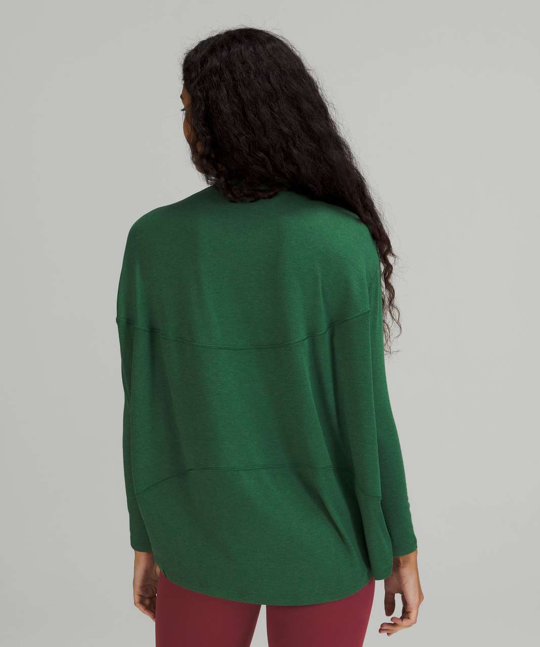 What It Is Cellulite Deleter Long Sleeve Ribbed Top - Hunter Green