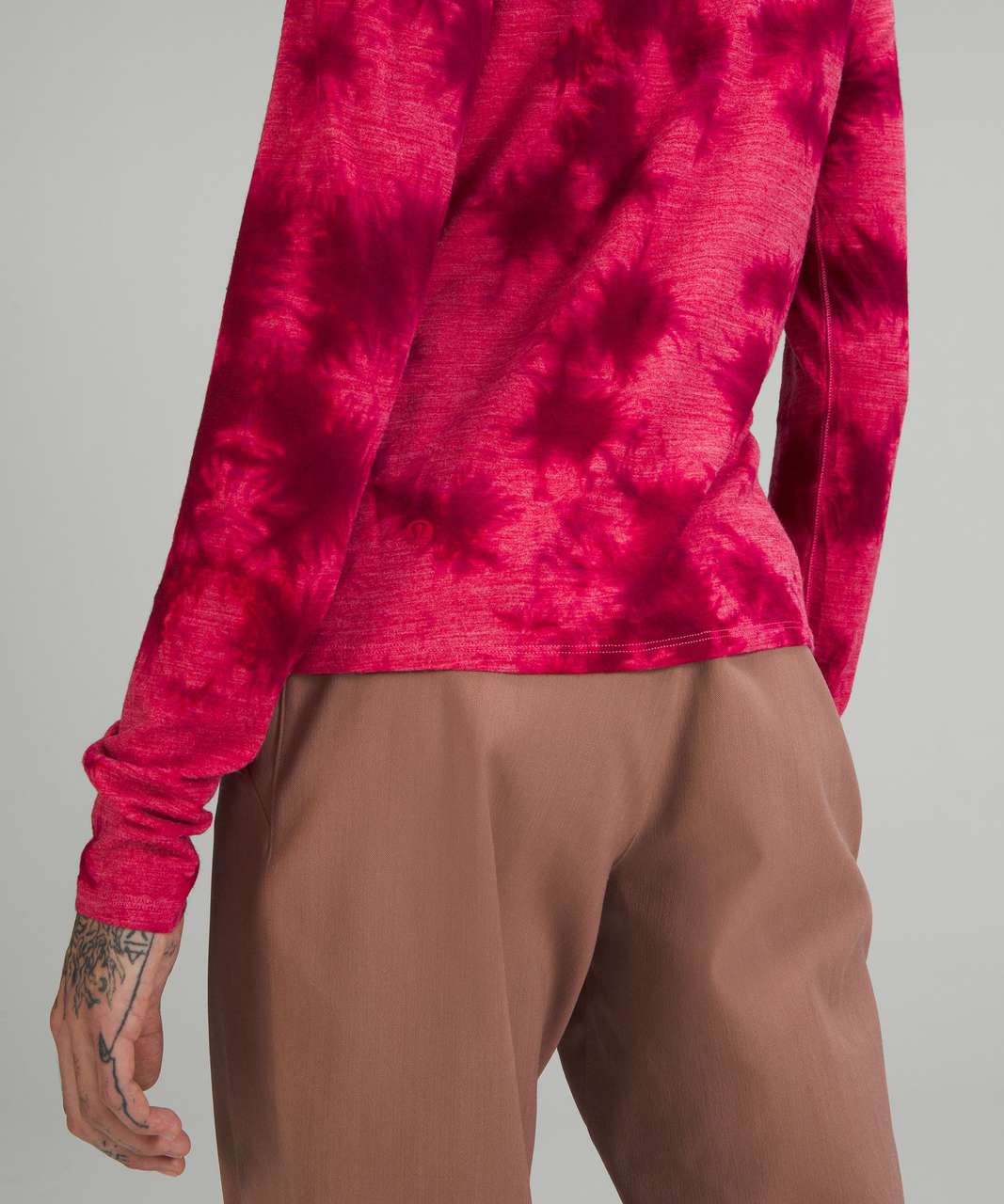 Lululemon lab Wool-Blend Tie Dye Long Sleeve Shirt - Mimic Tie Dye Pink Dragonfruit Wild Berry