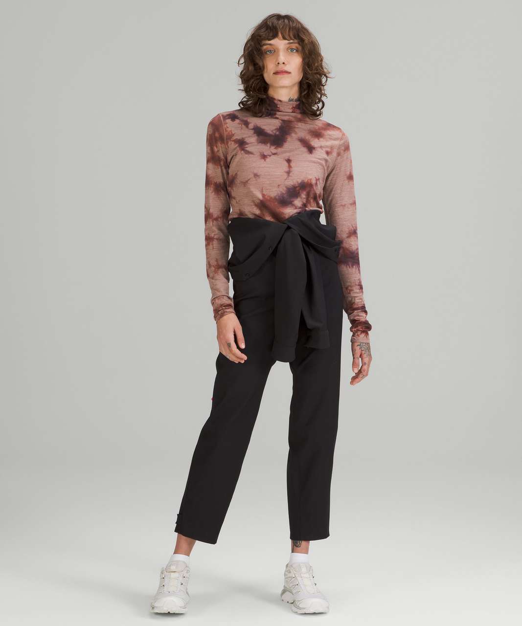 Lululemon lab Wool-Blend Tie Dye Long Sleeve Shirt - Mimic Tie Dye Dusty Bronze Ancient Copper Pelt