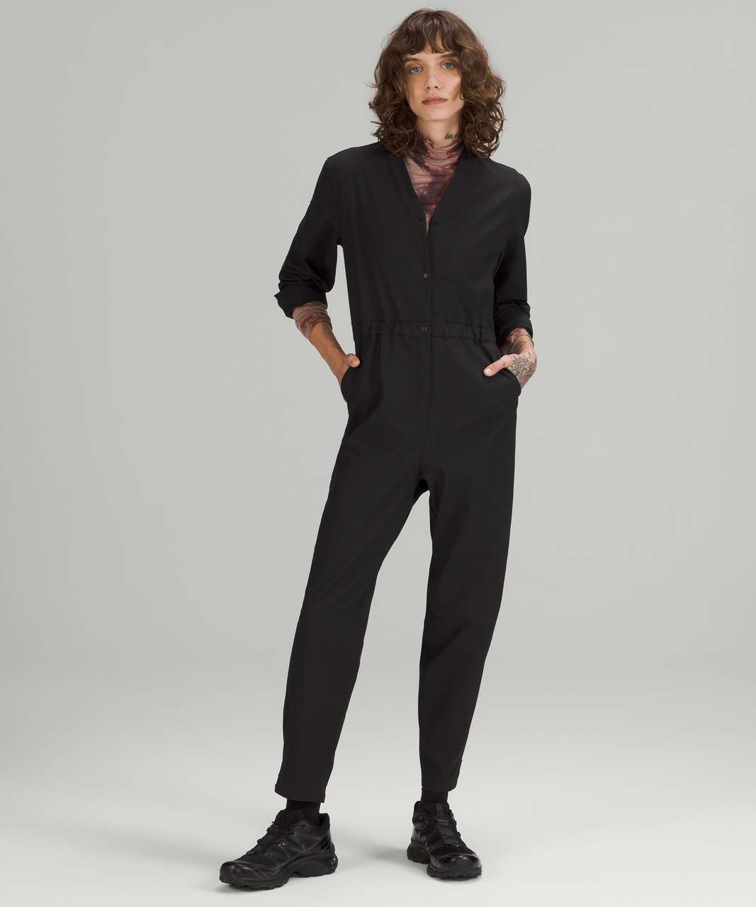 Lululemon lab Wool-Blend Long Sleeve Jumpsuit - Black