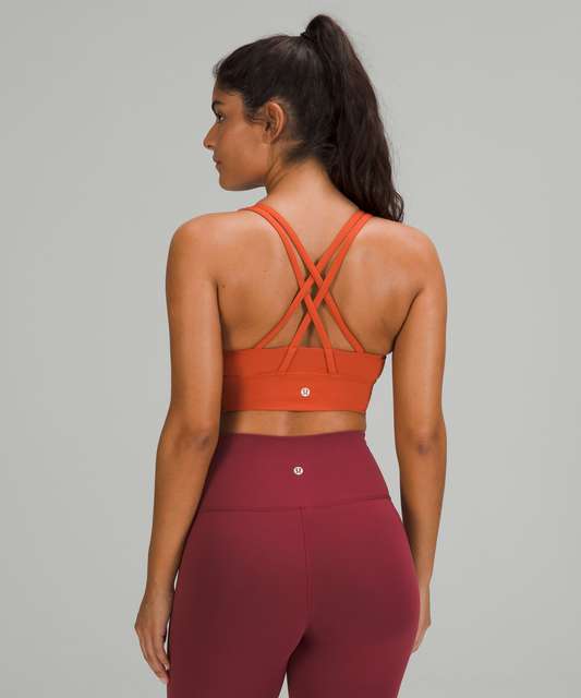 Lululemon Energy Longline Bra *Medium Support, B–D Cups - Canyon Orange -  lulu fanatics