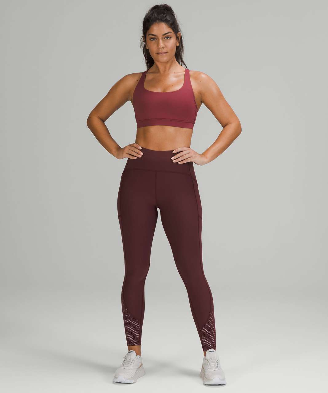 Lululemon Energy Bra Medium Support, B-d Cups In Mulled Wine | ModeSens