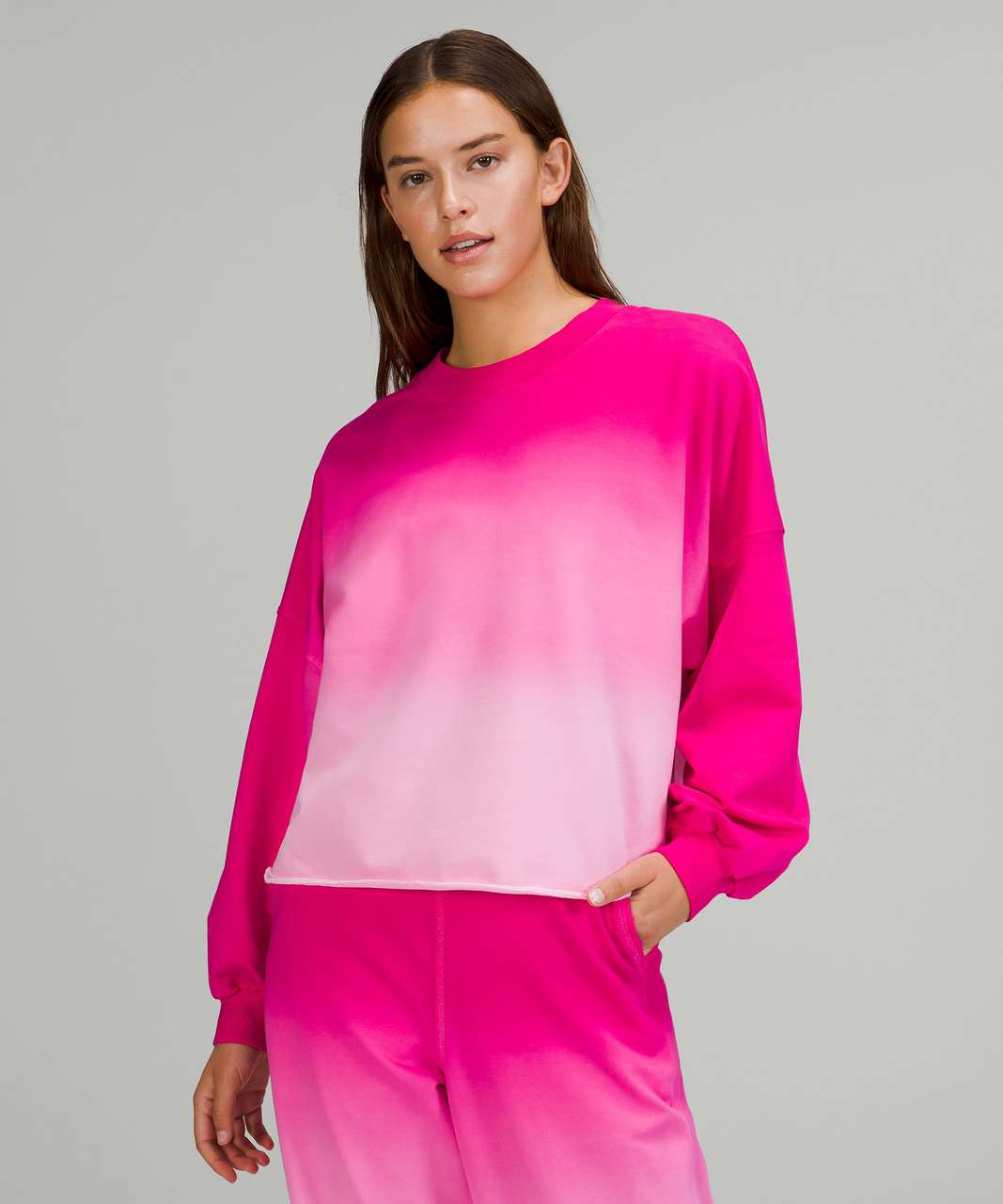 Lululemon LA Oversized Boxy Crew - Sonic Pink Ombre Wash