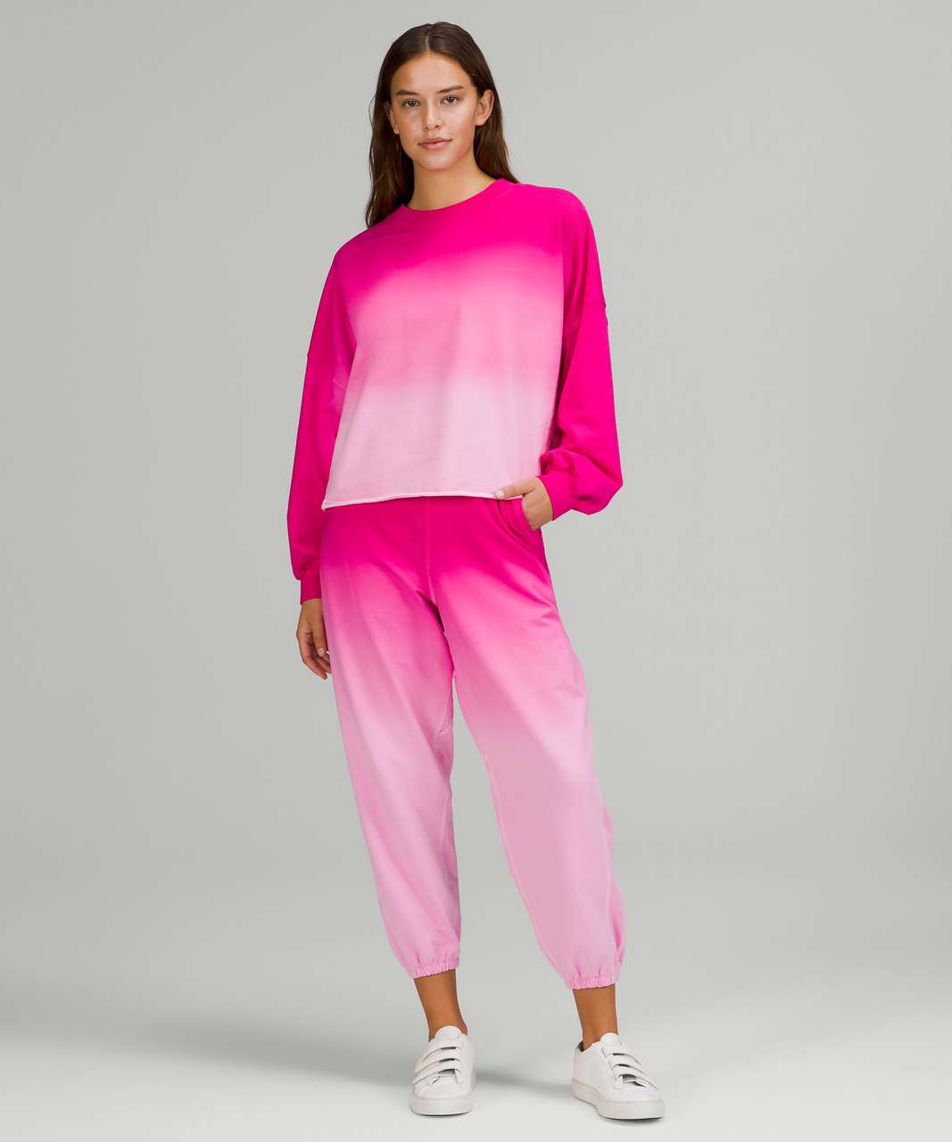 Lululemon LA Oversized Boxy Crew - Sonic Pink Ombre Wash - lulu