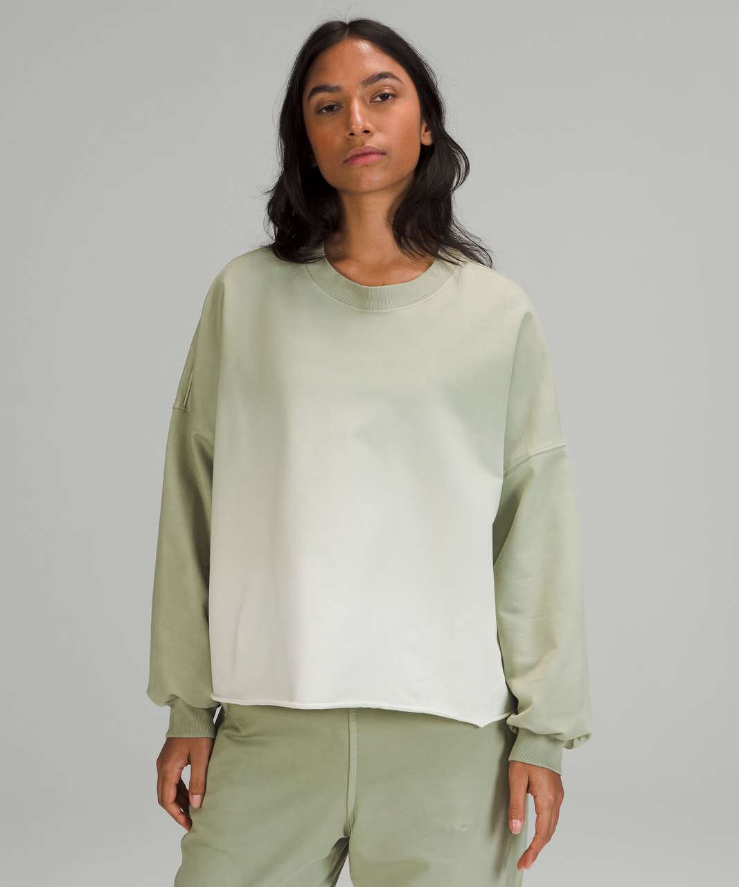 Lululemon LA Oversized Boxy Crew - Green Fern Ombre Wash