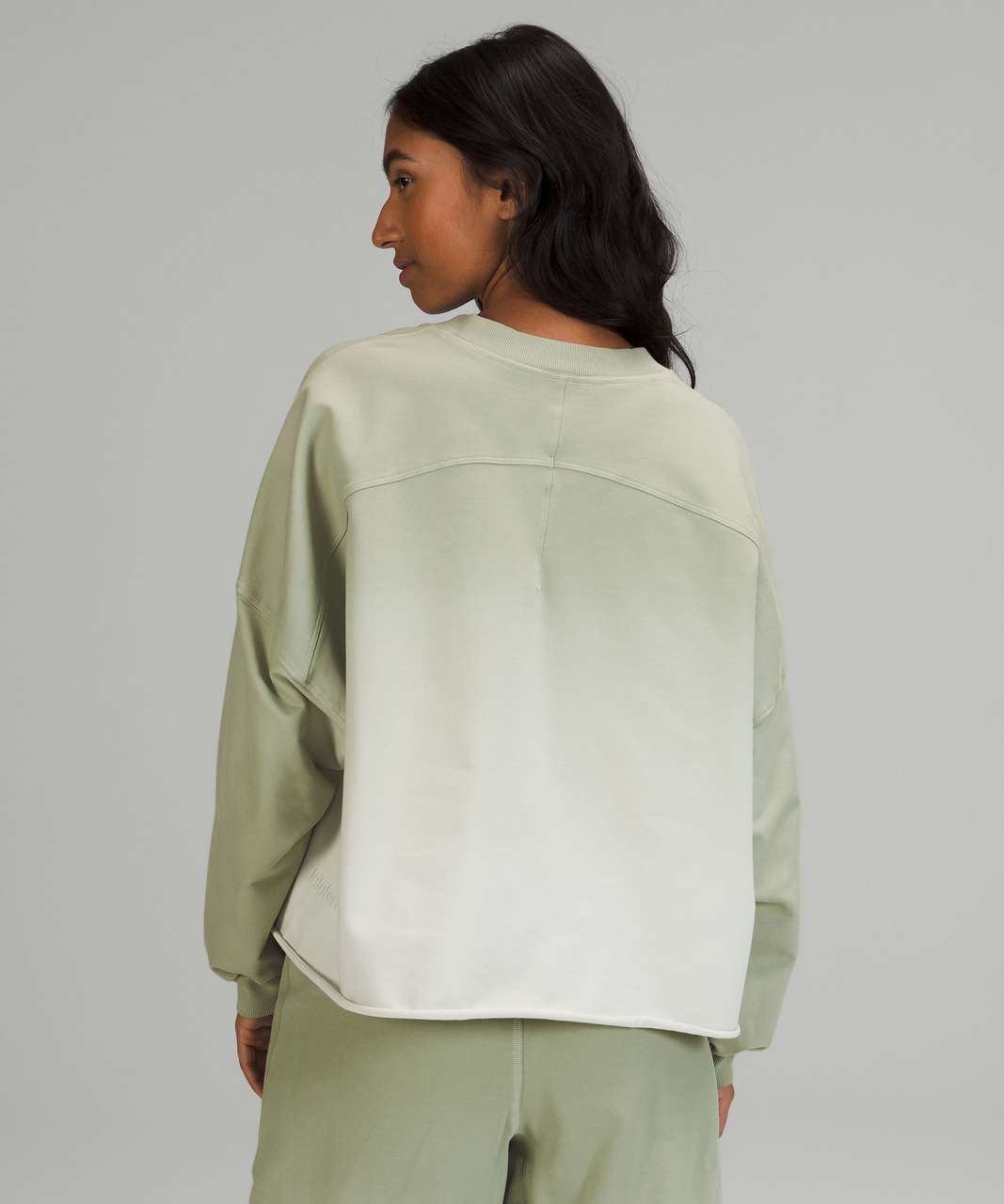 Lululemon LA Oversized Boxy Crew - Green Fern Ombre Wash - lulu fanatics