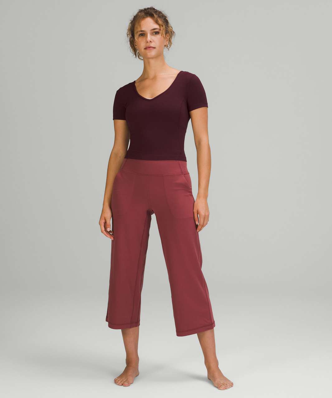 Lululemon Align Super-High-Rise Wide Leg Crop 23 - Mulled Wine - lulu  fanatics