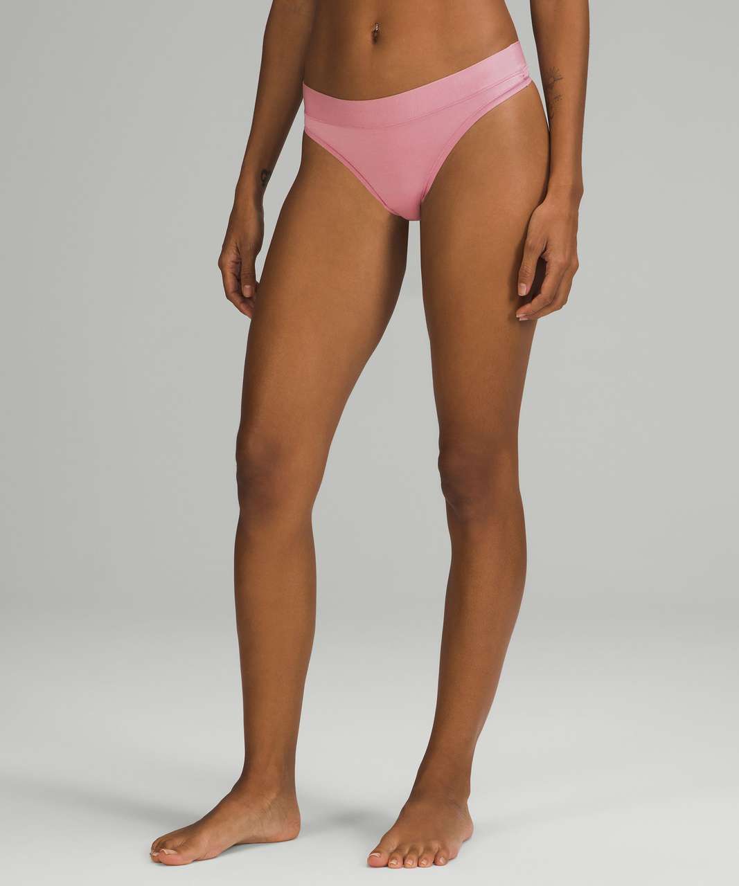 Lululemon UnderEase Mid-Rise Thong Underwear - Pink Taupe