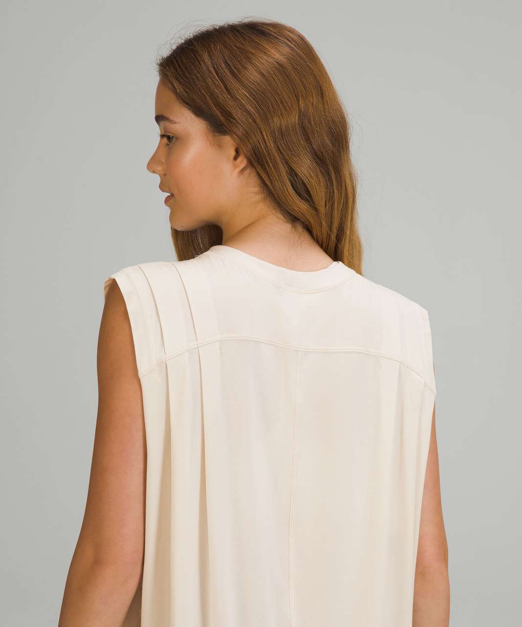 Lululemon Modal Pleated Shoulder Tank Top - White Opal