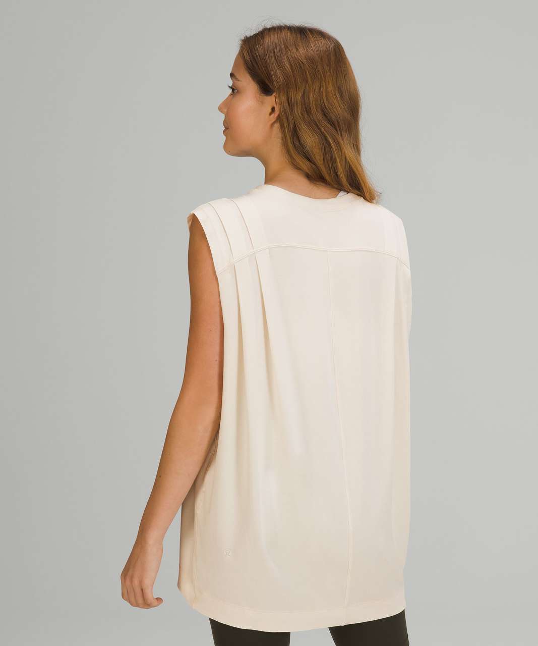 Lululemon Modal Pleated Back Long Sleeve Shirt - White Opal - lulu fanatics